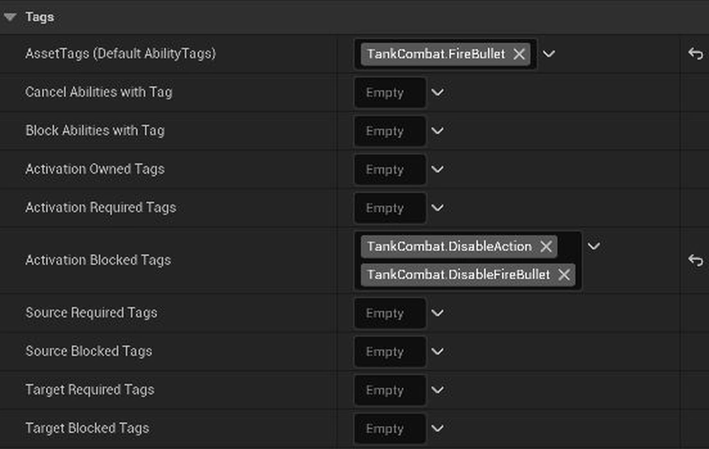 GA_FireBullet tag configuration